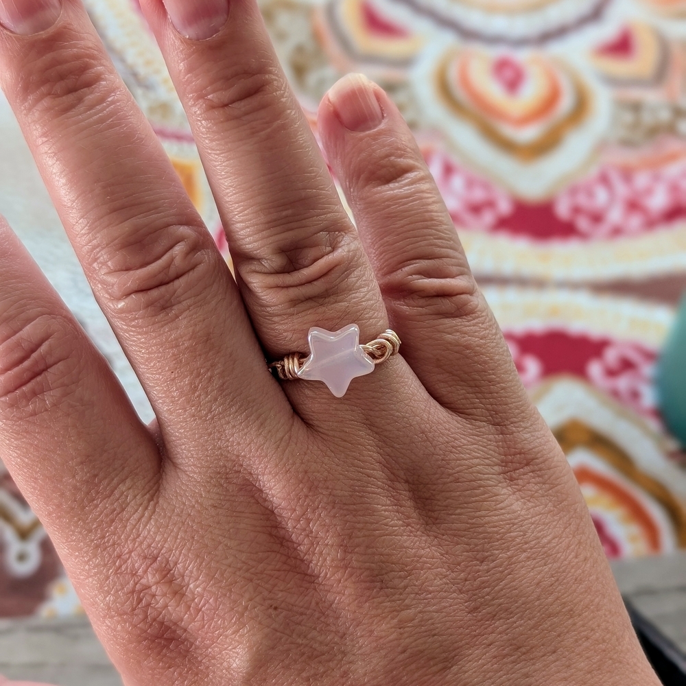 Rose Gold Wire Wrapped Star Ring
